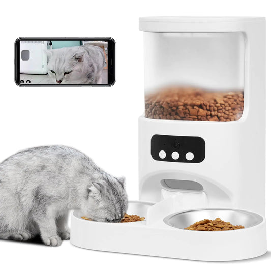 Automatic Cat Feeder with Camera for 2 Cats