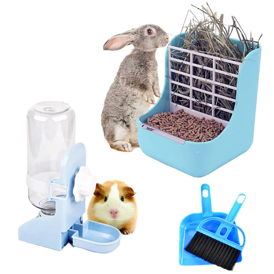 HERCOCCI PET Feeder and Water Bottle Set Large Blue (500ml)